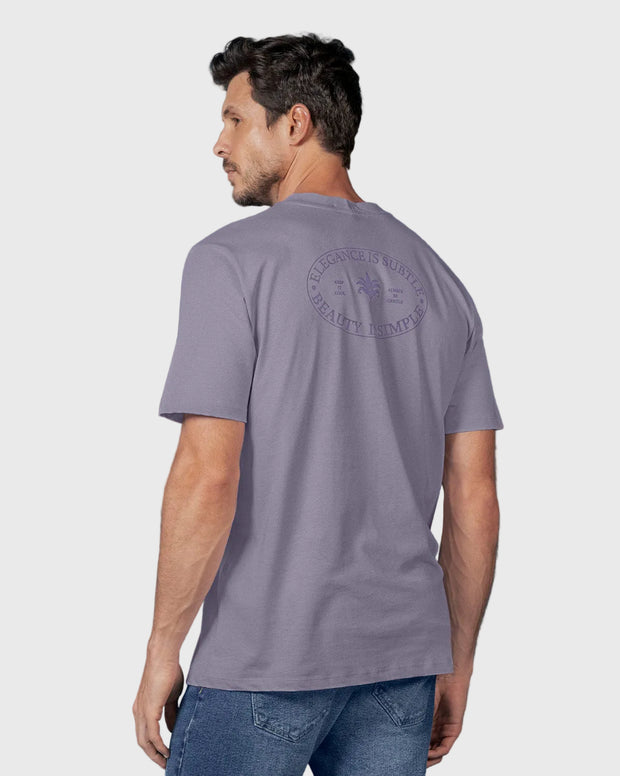 Camiseta manga corta con estampado localizado y cuello redondo