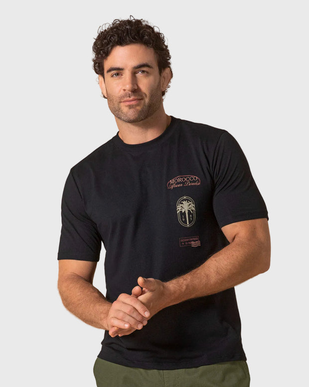 Camiseta manga corta con estampado localizado y cuello redondo