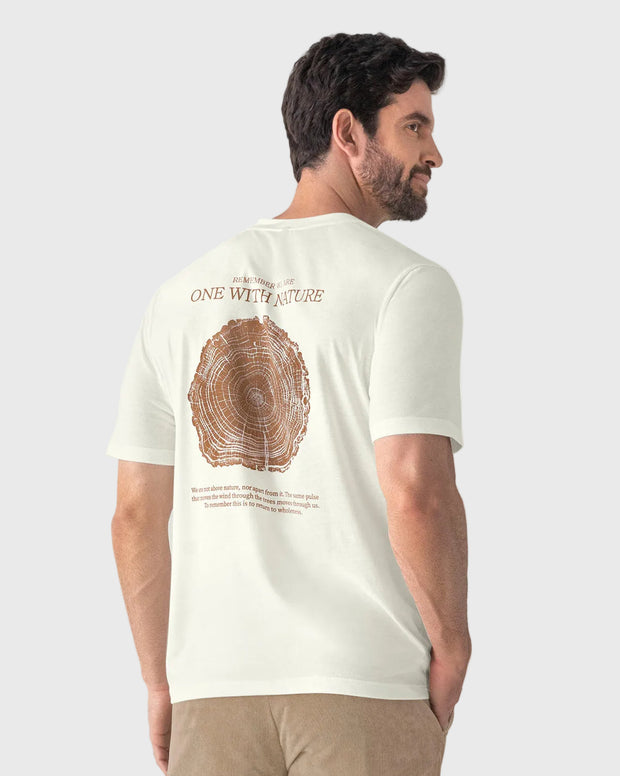 Camiseta manga corta con estampado localizado y cuello redondo