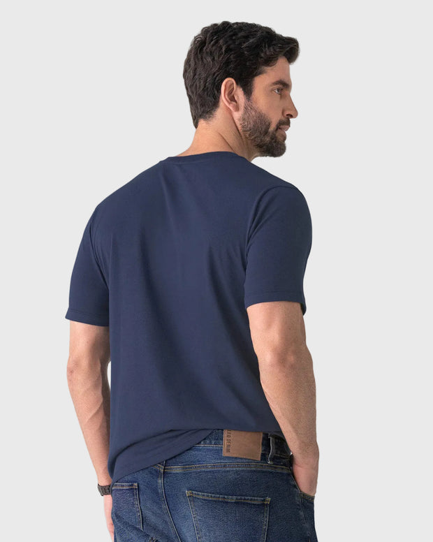 Camiseta manga corta con estampado localizado y cuello redondo