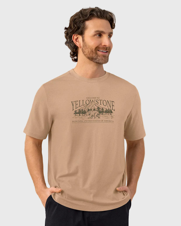 Camiseta manga corta con estampado localizado y cuello redondo