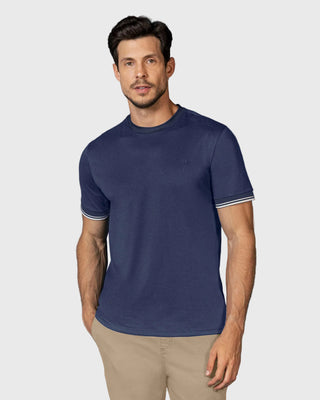 Camiseta cuello redondo manga corta#color_c42-azul-oscuro