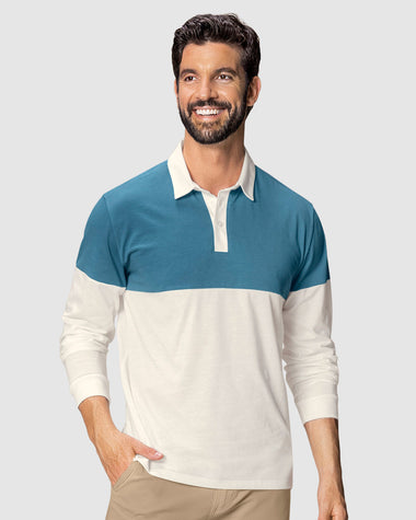 Polo manga larga con perilla funcional#color_018-marfil-azul