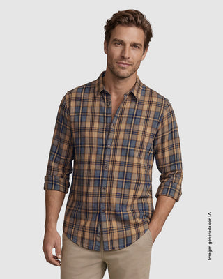 Camisa leñadora para hombre#color_072-cuadros-gris-arena