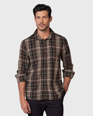 Camisa leñadora para hombre#color_800-cuadros-cafe-oscuro