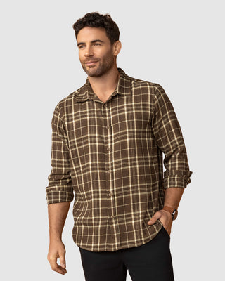 Camisa leñadora para hombre#color_820-cuadros-cafe-medio