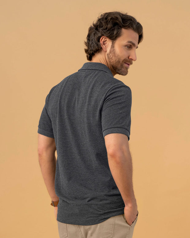 Camiseta polo manga corta con botones funcionales