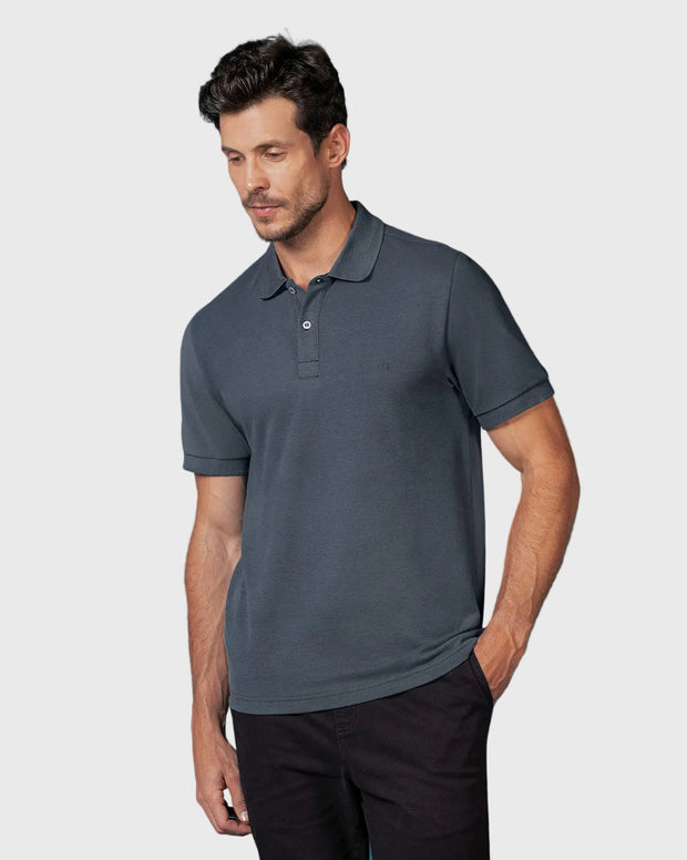 Camiseta polo manga corta con botones funcionales