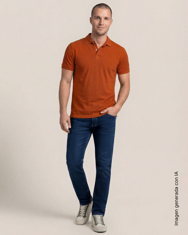 Camiseta polo manga corta con botones funcionales