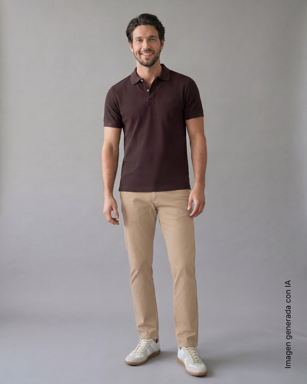 Camiseta polo manga corta con botones funcionales