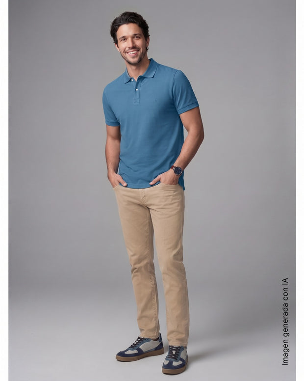 Camiseta polo manga corta con botones funcionales