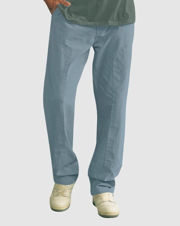 Pantalón bota recta con cortes decorativos