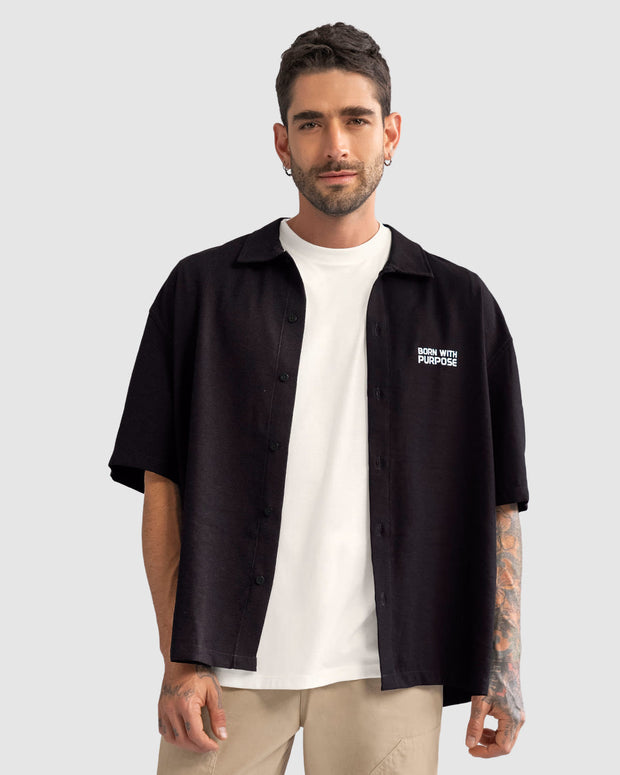 Camisa manga corta silueta amplia