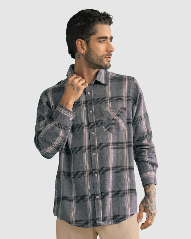 Camisa leñadora de botones funcionales