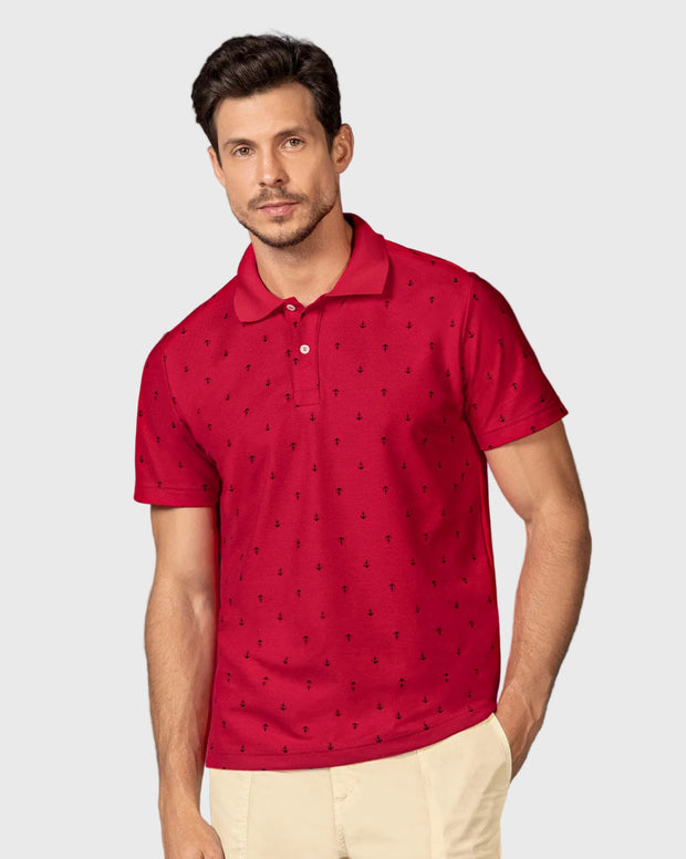 Camiseta tipo polo con mini print