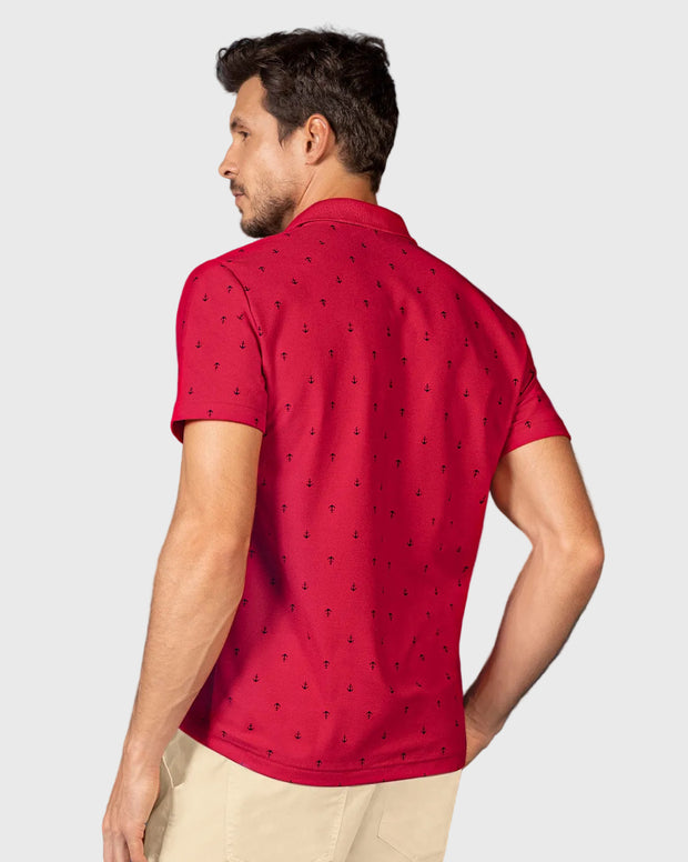 Camiseta tipo polo con mini print
