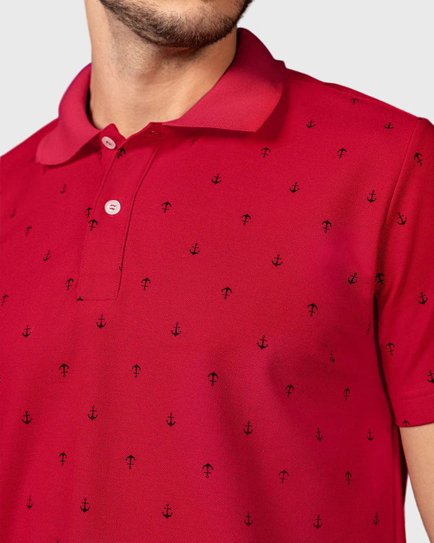 Camiseta tipo polo con mini print