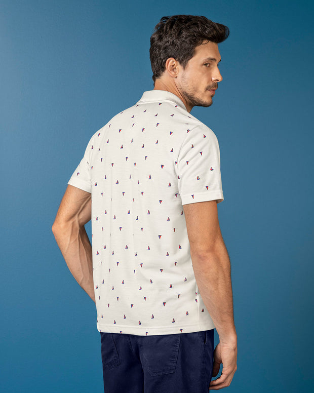 Camiseta tipo polo con mini print