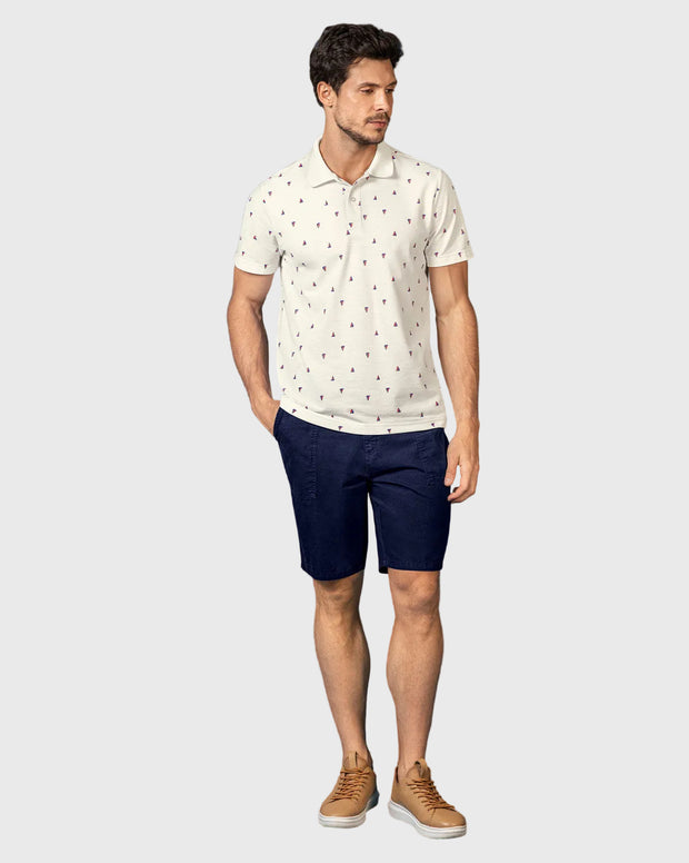 Camiseta tipo polo con mini print