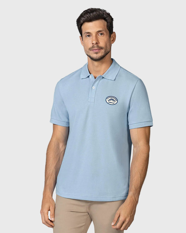 Camiseta tipo polo con aplique bordado