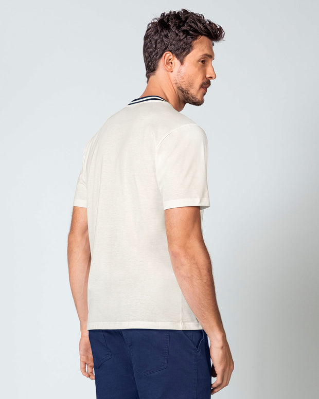 Camiseta manga corta de cuello redondo tejido