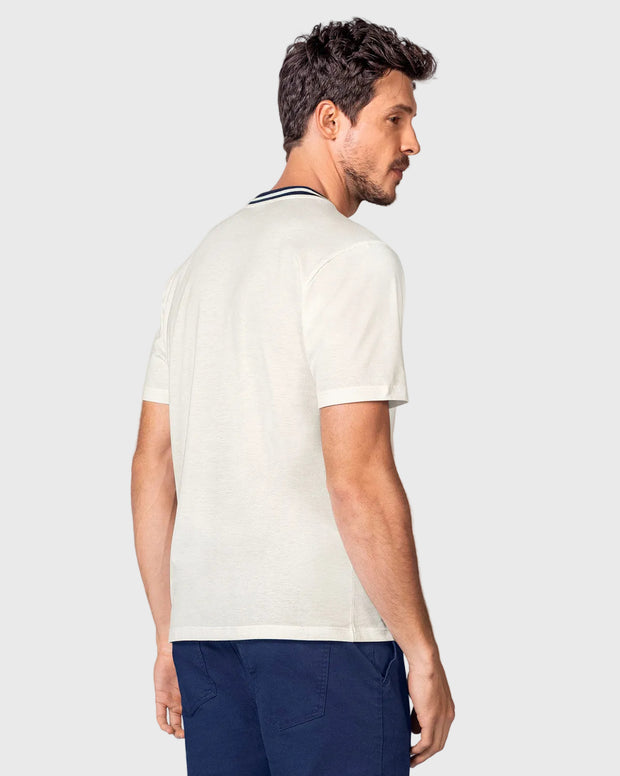 Camiseta manga corta de cuello redondo tejido