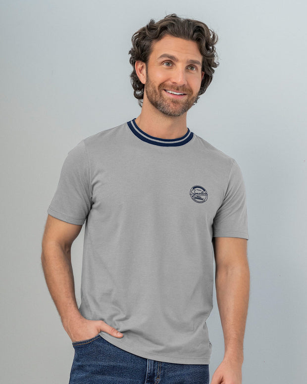 Camiseta manga corta de cuello redondo tejido