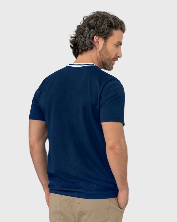 Camiseta manga corta de cuello redondo tejido