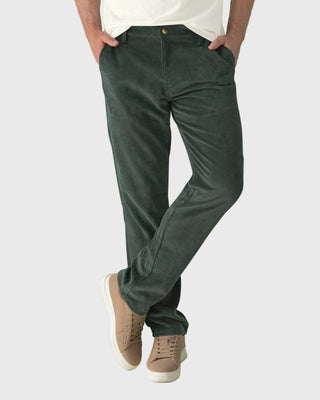 Pantalón masculino bota recta en corduroy#color_a91-verde
