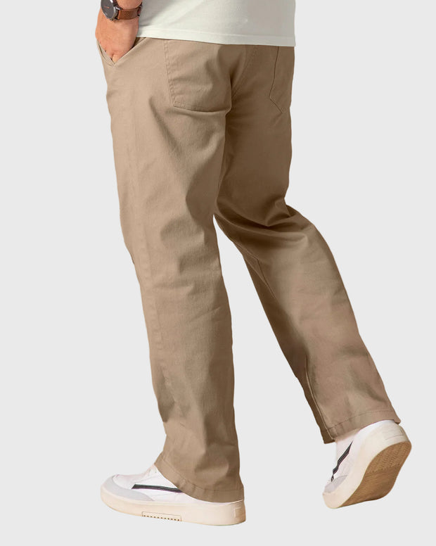 Pantalón bota recta para hombre con elástico en cintura
