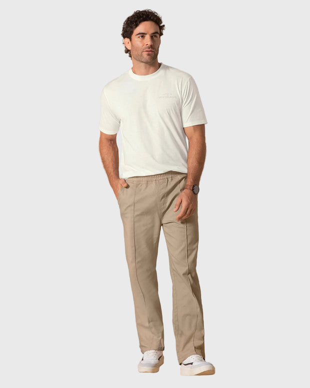 Pantalón bota recta para hombre con elástico en cintura