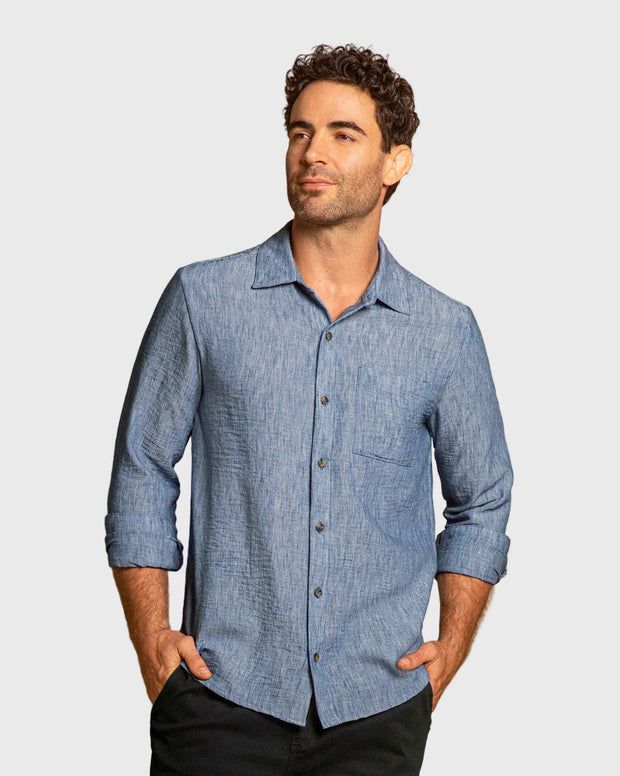 Camisa manga larga con botones para hombre