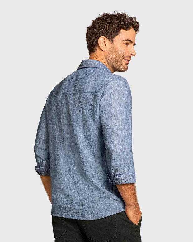 Camisa manga larga con botones para hombre