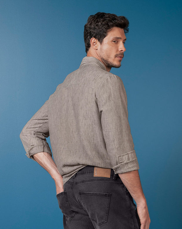 Camisa manga larga con botones para hombre