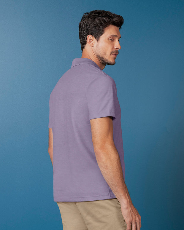 Camiseta tipo polo con cuello sport tejido
