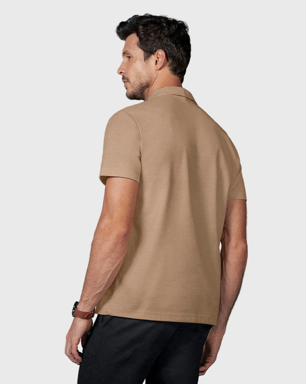 Camiseta tipo polo con cuello sport tejido