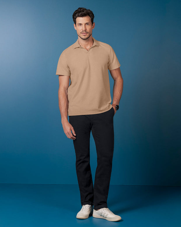 Camiseta tipo polo con cuello sport tejido