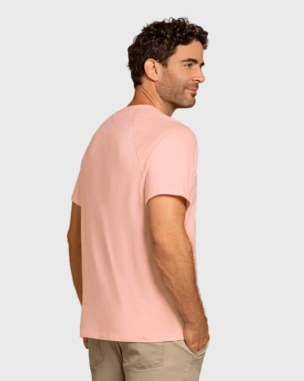 Camiseta manga corta con detalle en contraste y estampado localizado