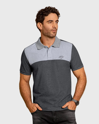 Camiseta tipo polo con bloque de color en frente#color_755-gris-jaspe