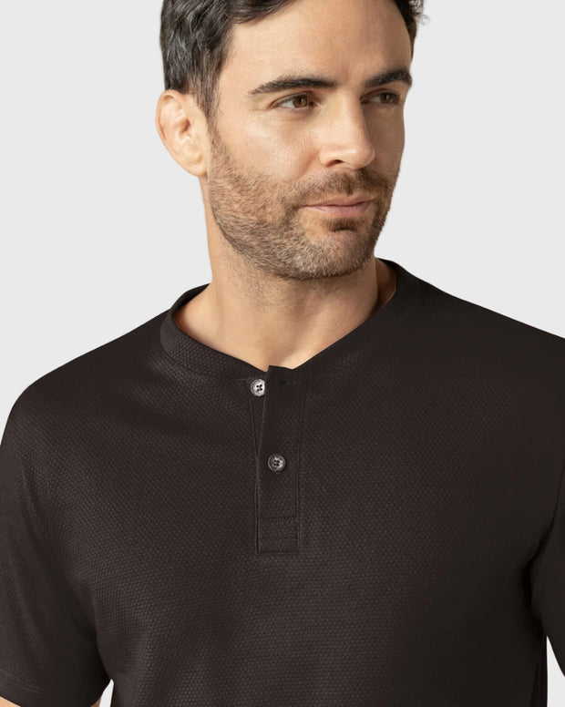 Camiseta henley semiajustada con botones