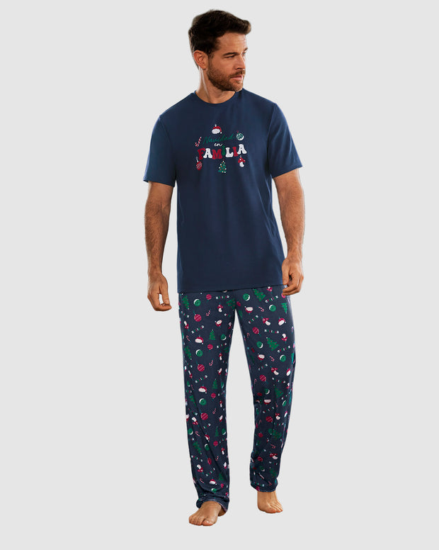 Camiseta manga corta de pijama masculina