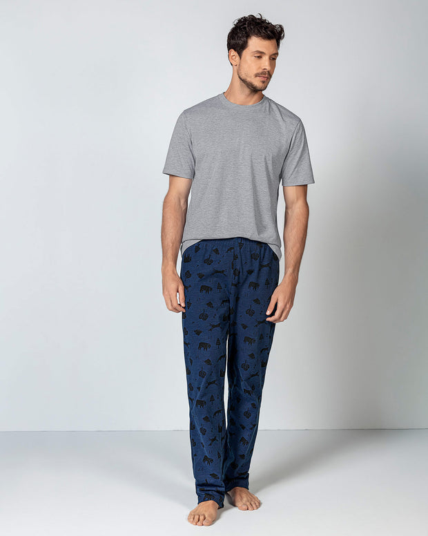 Pantalón bota recta con estampado