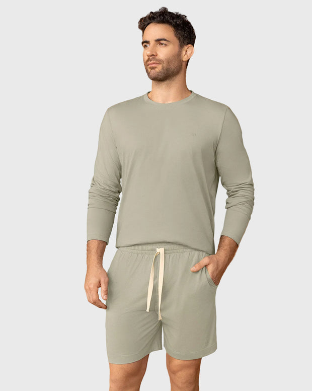 Bermuda con elástico en cintura para hombre