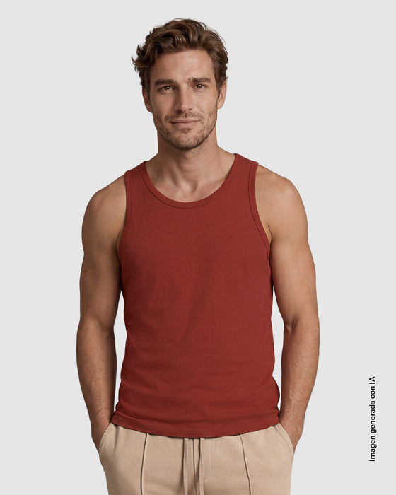 Camiseta manga sisa de hombre#color_c21-terracota-oscuro