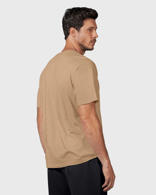 Camiseta manga corta cuello en V alto