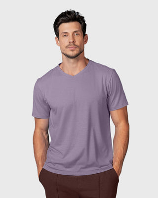 Camiseta manga corta cuello en V alto#color_412-lila-osc