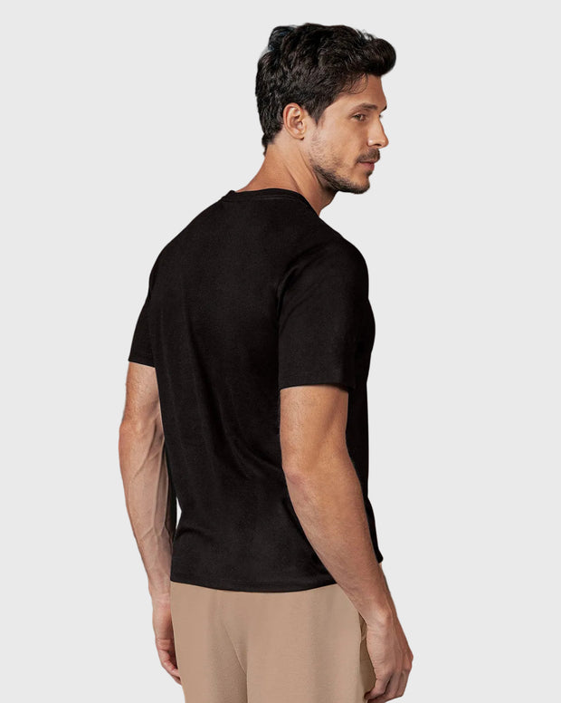 Camiseta manga corta cuello en V alto