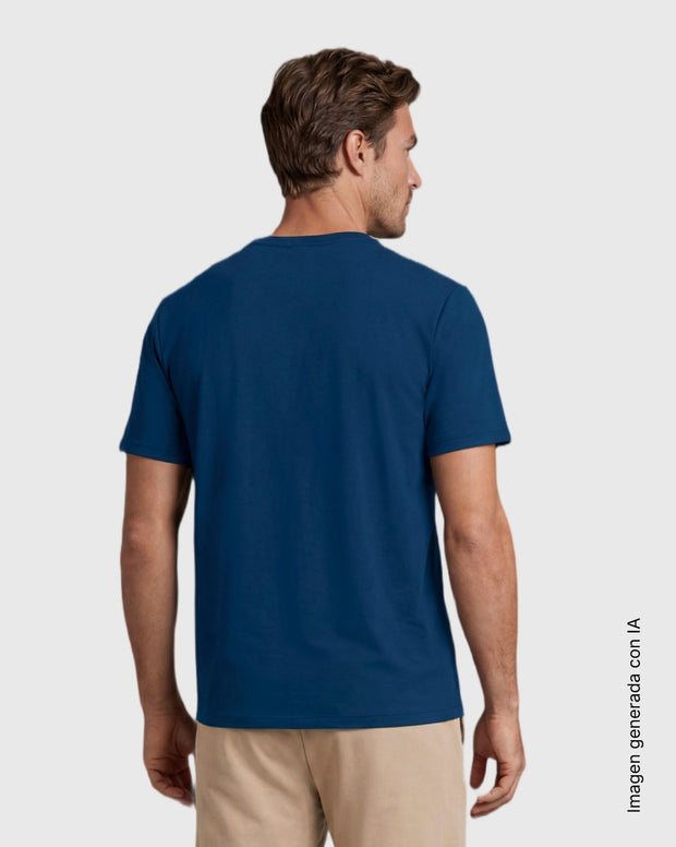 Camiseta manga corta cuello en V alto