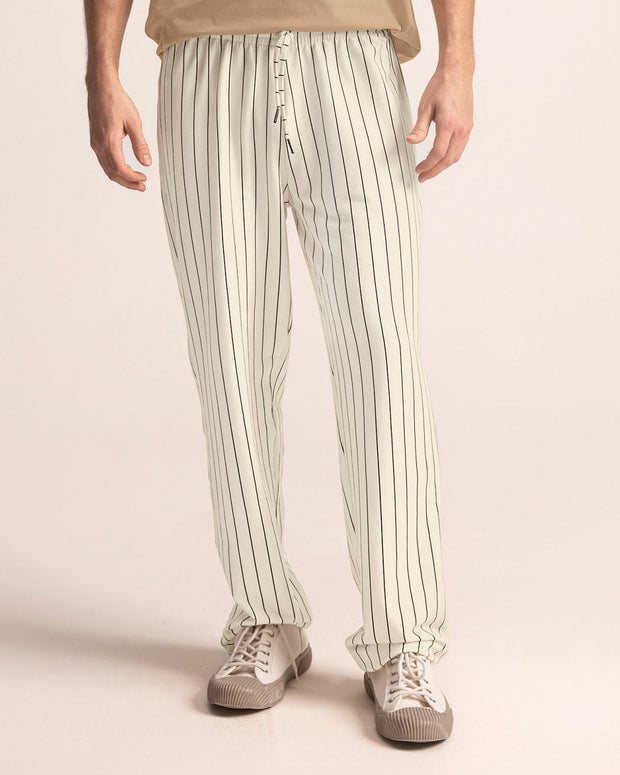 Pantalón exterior bota recta con elástico en cintura para hombre