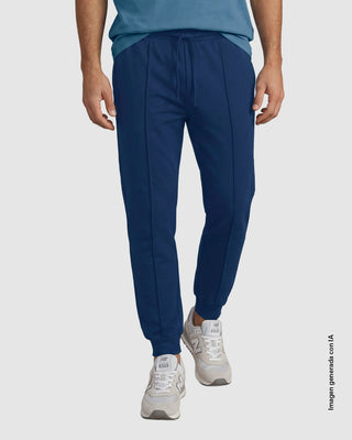 Pantalón jogger exterior con cordón ajustable#color_c41-azul-medio